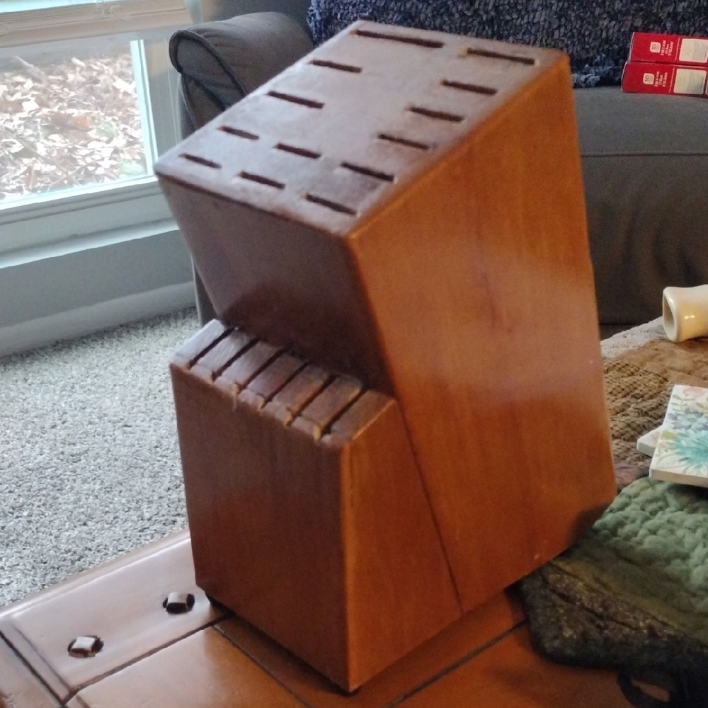 Vintage Wooden Knife Block Holder
